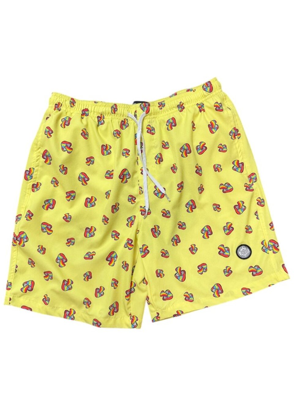 Brooklyn Cloth Kent Ave Yellow Mushroom Print Mens Volley Swim Trunks M